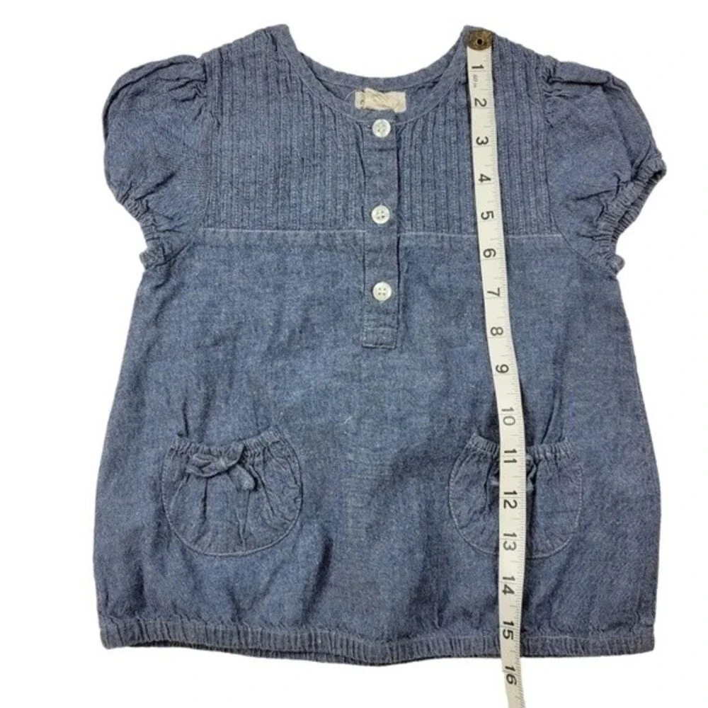 Olive Juice Blue Chambray Girls Top, Size 5 Years, Good Used Condition GUC